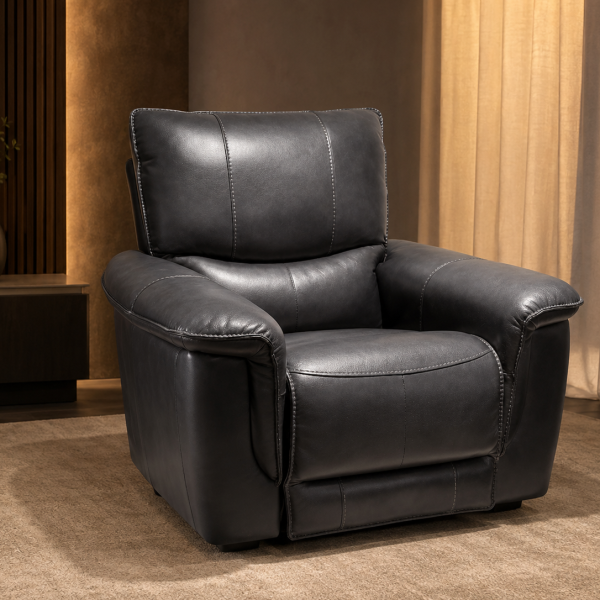 Bergère reclinable eléctrico en cuero