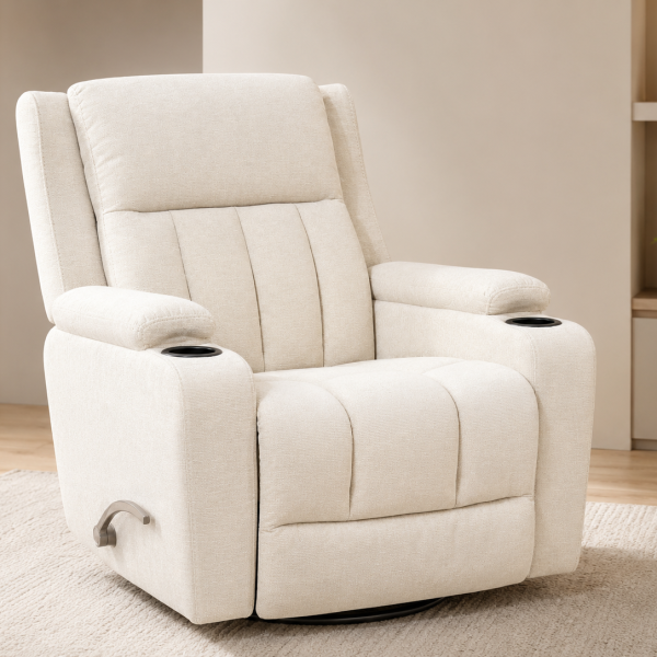 Bergère reclinable manual con portavasos