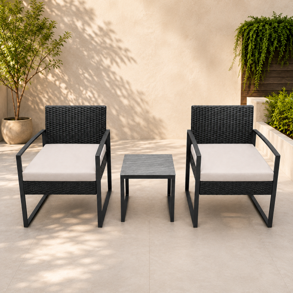 SET TERRAZA 3 PIEZAS EN RATÁN PE