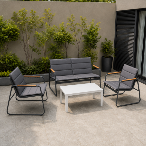 LIVING DE TERRAZA DE 4 PIEZAS EN TEXTILENE