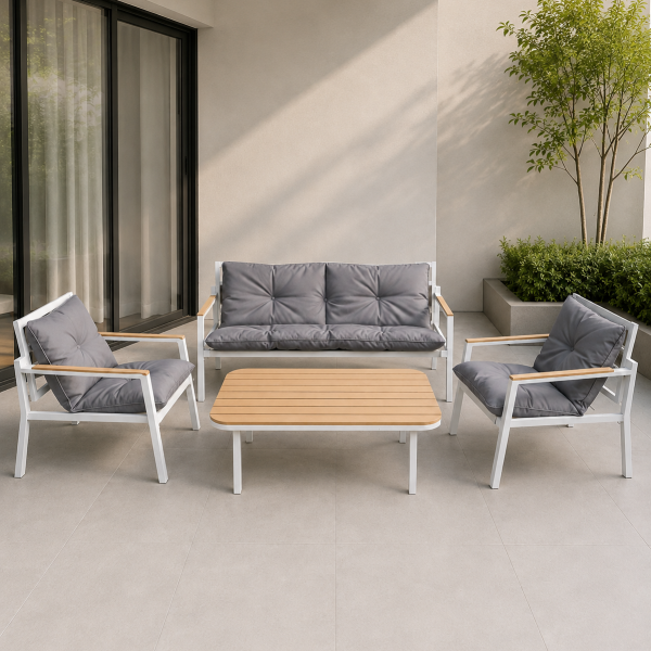 LIVING DE TERRAZA AMPLIO PARA 4 PERSONAS