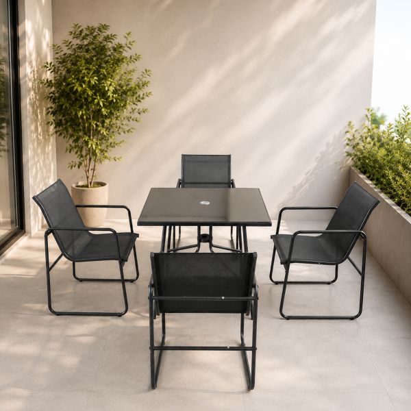 COMEDOR DE 5 TERRAZA DE 5 PIEZAS EN TEXTILENE